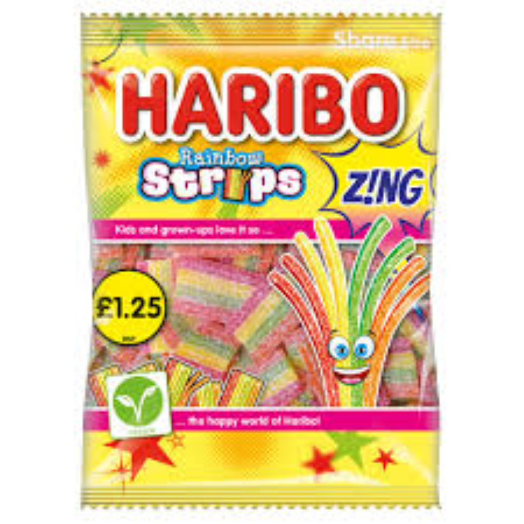 HARIBO RAINBOW STRIPS ZING 130G